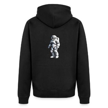 Astronaut - Profession Design Sticker - Unisex Premium Organic Zip Hoodie - black - Back - Nico (187cm)