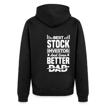 Best Stock Investor And Even Better Dad - Unisex Premium Bio Zip Hoodie - Schwarz - Hinten - Nico (187cm)