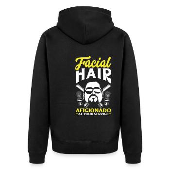 Aficionado des poils du visage à votre service Barbe - Veste à capuche bio Premium Unisexe - noir - Dos - Nico (187cm)