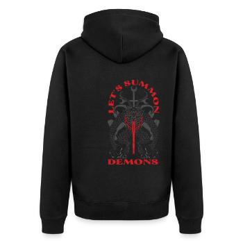Occult - Unisex Premium Organic Zip Hoodie - black - Back - Nico (187cm)