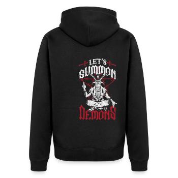 Occult - Unisex Premium Bio Zip Hoodie - Schwarz - Hinten - Nico (187cm)