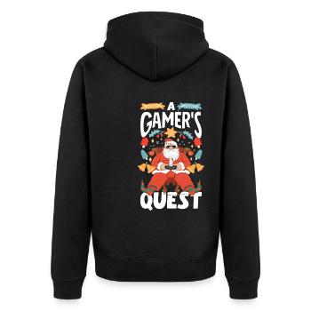 Mode inspirée du jeu Jeux sur le thème des Fêtes - Veste à capuche bio Premium Unisexe - noir - Dos - Nico (187cm)