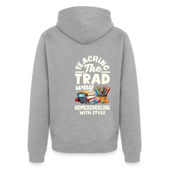 Sip Back Relax and Spice It Up Margarita Mode On - Unisex Premium Bio Zip Hoodie - Grau meliert - Hinten - Nico (187cm)