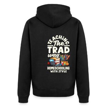 Sip Back Relax and Spice It Up Margarita Mode On - Unisex Premium Bio Zip Hoodie - Schwarz - Hinten - Nico (187cm)