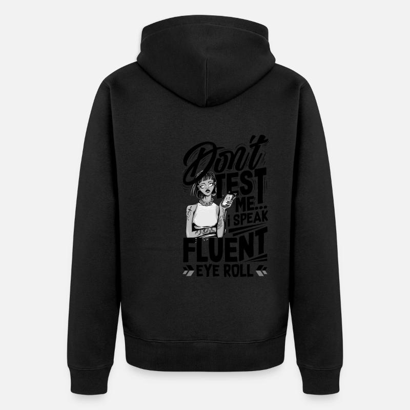 Roulement des yeux fluide Expressif - Veste à capuche bio Premium Unisexe - noir