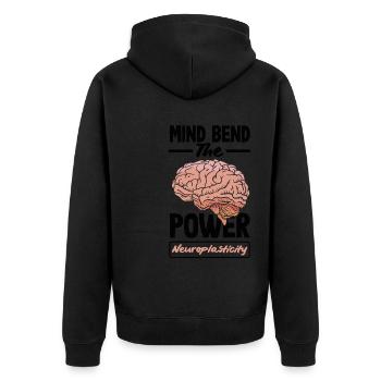 Unlock Your Brain's Potential Neuroplasticity - Unisex Premium Bio Zip Hoodie - Schwarz - Hinten - Nico (187cm)