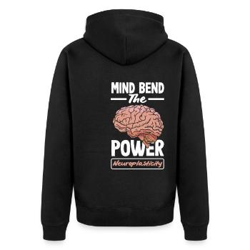 Unlock Your Brain's Potential Neuroplasticity - Unisex Premium Bio Zip Hoodie - Schwarz - Hinten - Nico (187cm)