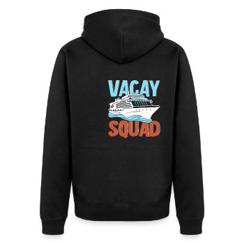 Vacay Squad Family Holidays - Unisex Premium Organic Zip Hoodie - black - Back - Nico (187cm)