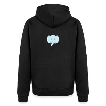 Eléphant doucement dessiné - Veste à capuche bio Premium Unisexe - noir - Dos - Nico (187cm)