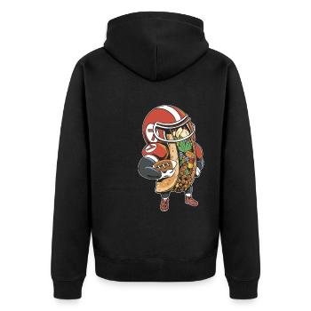 Taco Football American National League - Unisex Premium Bio Zip Hoodie - Schwarz - Hinten - Nico (187cm)