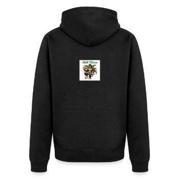Ambiance décontractée - Veste à capuche bio Premium Unisexe - noir - Dos - Nico (187cm)