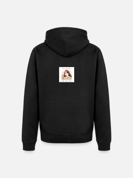 Une jolie femme ronde qui s’aime - Veste à capuche bio Premium Unisexe - noir