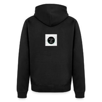 Keine Regeln, nur Vibes - Unisex Premium Bio Zip Hoodie - Schwarz - Hinten - Nico (187cm)