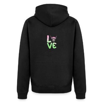 Cow Cattle Highland Cattle - Unisex Premium Organic Zip Hoodie - black - Back - Nico (187cm)
