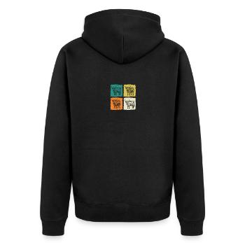 Cow Cattle Highland Cattle - Unisex Premium Organic Zip Hoodie - black - Back - Nico (187cm)