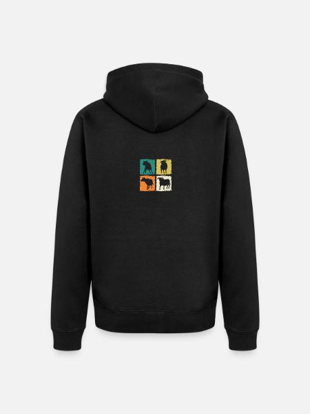 Buffalo Cattle Oxen - Unisex Premium Organic Zip Hoodie - black