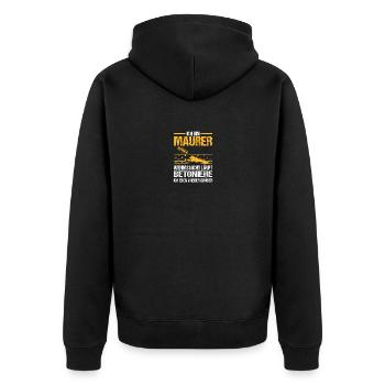 Master Bricklayer Journeyman Bricklayer - Unisex Premium Organic Zip Hoodie - black - Back - Nico (187cm)