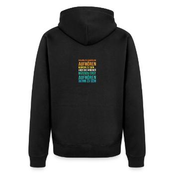 I wanted to stop being mean - Unisex Premium Organic Zip Hoodie - black - Back - Nico (187cm)