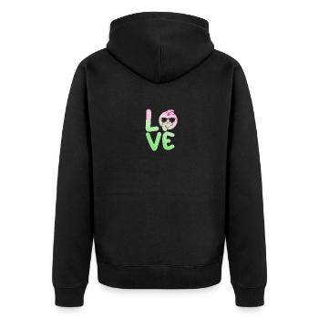 Truthahn - Unisex Premium Bio Zip Hoodie - Schwarz - Hinten - Nico (187cm)