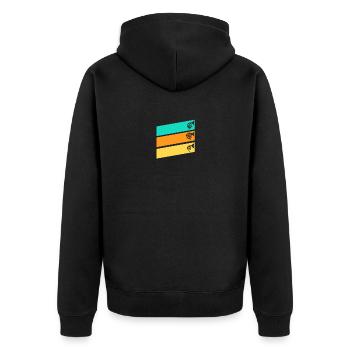 Hornist Waldhorn - Unisex Premium Bio Zip Hoodie - Schwarz - Hinten - Nico (187cm)