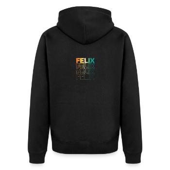 Felix - Unisex Premium Organic Zip Hoodie - black - Back - Nico (187cm)