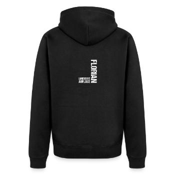 Florian - Unisex Premium Bio Zip Hoodie - Schwarz - Hinten - Nico (187cm)