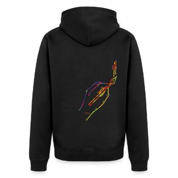 Maler Zeichner für Künstler - Unisex Premium Bio Zip Hoodie - Schwarz - Hinten - Nico (187cm)