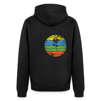 Rose - Unisex Premium Bio Zip Hoodie - Schwarz - Hinten - Nico (187cm)