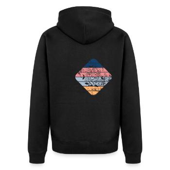 Rose - Unisex Premium Bio Zip Hoodie - Schwarz - Hinten - Nico (187cm)