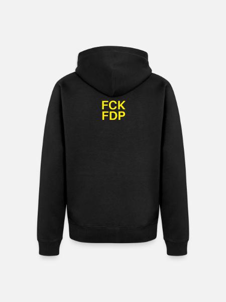 FCK FDP - Unisex Premium Bio Zip Hoodie - Schwarz
