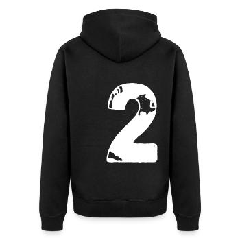 2 Maillot numéro - Veste à capuche bio Premium Unisexe - noir - Dos - Nico (187cm)