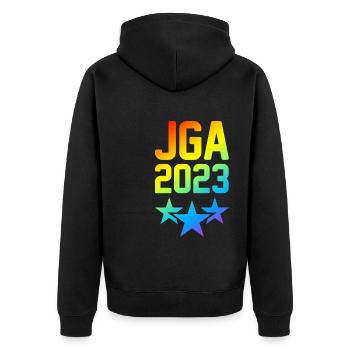Jga 2023 Junggesellenabschied - Unisex Premium Bio Zip Hoodie - Schwarz - Hinten - Nico (187cm)