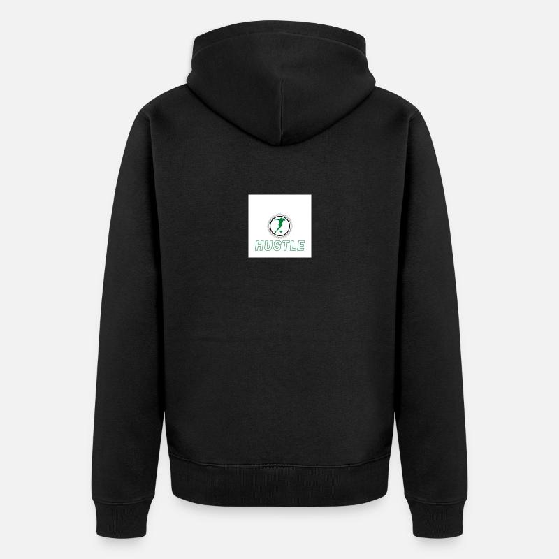 Hustle grün - Unisex Premium Bio Zip Hoodie - Schwarz