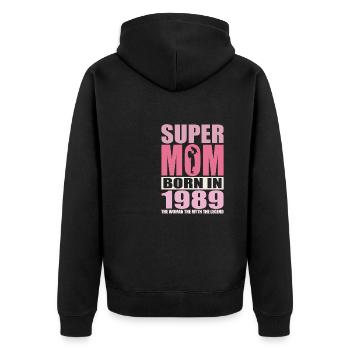 Anniversaire de maman 1989 | Super Maman - Veste à capuche bio Premium Unisexe - noir - Dos - Nico (187cm)