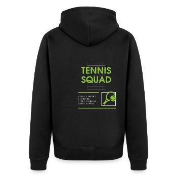 Tennis Squad Ball Sports Ironic Saying Cardio - Unisex Premium Organic Zip Hoodie - black - Back - Nico (187cm)
