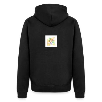 Blumen - Unisex Premium Bio Zip Hoodie - Schwarz - Hinten - Nico (187cm)