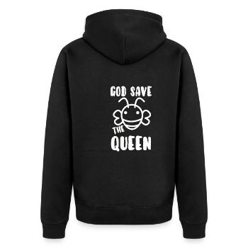 God save the queen - Veste à capuche bio Premium Unisexe - noir - Dos - Nico (187cm)