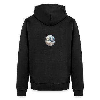 Terra Woman - Unisex Premium Bio Zip Hoodie - Schwarz - Hinten - Nico (187cm)