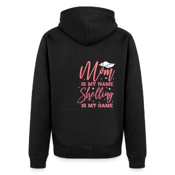 Maman est mon nom Le bombardement est mon jeu - Sea Shell - Veste à capuche bio Premium Unisexe - noir - Dos - Nico (187cm)