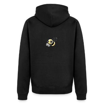 Bee Cartoon 12 - Unisex Premium Organic Zip Hoodie - black - Back - Nico (187cm)