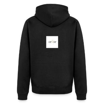 Verlobung - Unisex Premium Bio Zip Hoodie - Schwarz - Hinten - Nico (187cm)