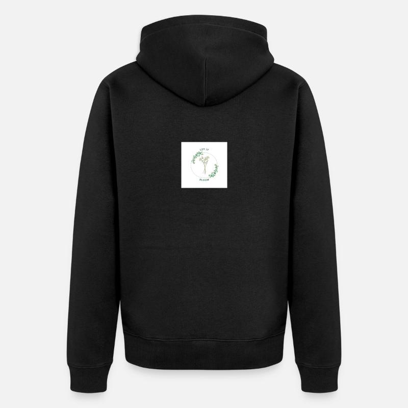 Imprimé fleuri - Veste à capuche bio Premium Unisexe - noir