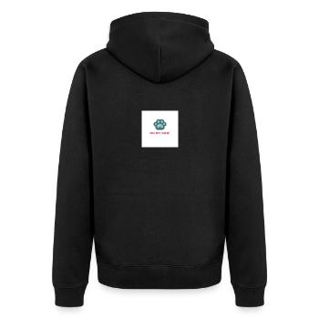 Hundepfote - Unisex Premium Bio Zip Hoodie - Schwarz - Hinten - Nico (187cm)