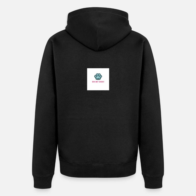Hundepfote - Unisex Premium Bio Zip Hoodie - Schwarz