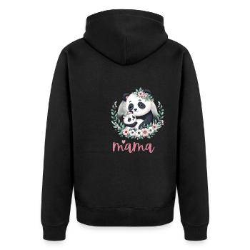 Panda Lover I Maman Panda Et Cub Fête Des Mères - Veste à capuche bio Premium Unisexe - noir - Dos - Nico (187cm)
