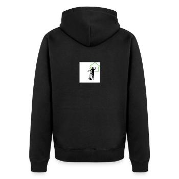 Homme sur escabeau - Veste à capuche bio Premium Unisexe - noir - Dos - Nico (187cm)