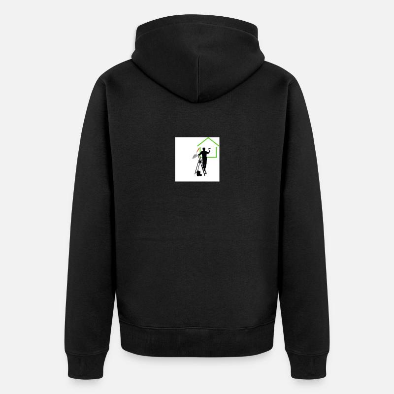 Homme sur escabeau - Veste à capuche bio Premium Unisexe - noir