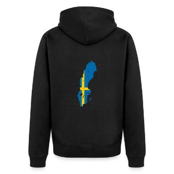 Sweden Outline Map Flag Scandinavia Flag - Unisex Premium Organic Zip Hoodie - black - Back - Nico (187cm)