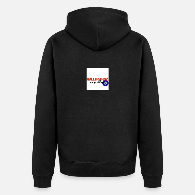 Hallederiz no problem - Unisex Premium Bio Zip Hoodie - Schwarz
