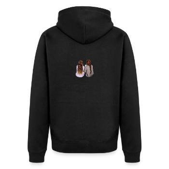 Mum and daughter - Unisex Premium Organic Zip Hoodie - black - Back - Nico (187cm)